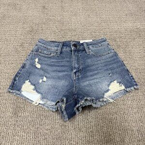 SO Shorts Super High Rise Cut Off Blue Distressed Pockets Women’s Size 3 NWT